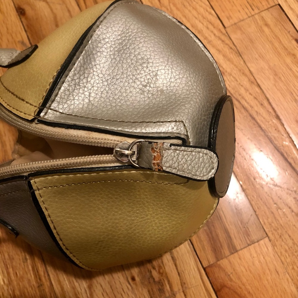 Silver & Gold mini colorblock round bag - Picture 7 of 8